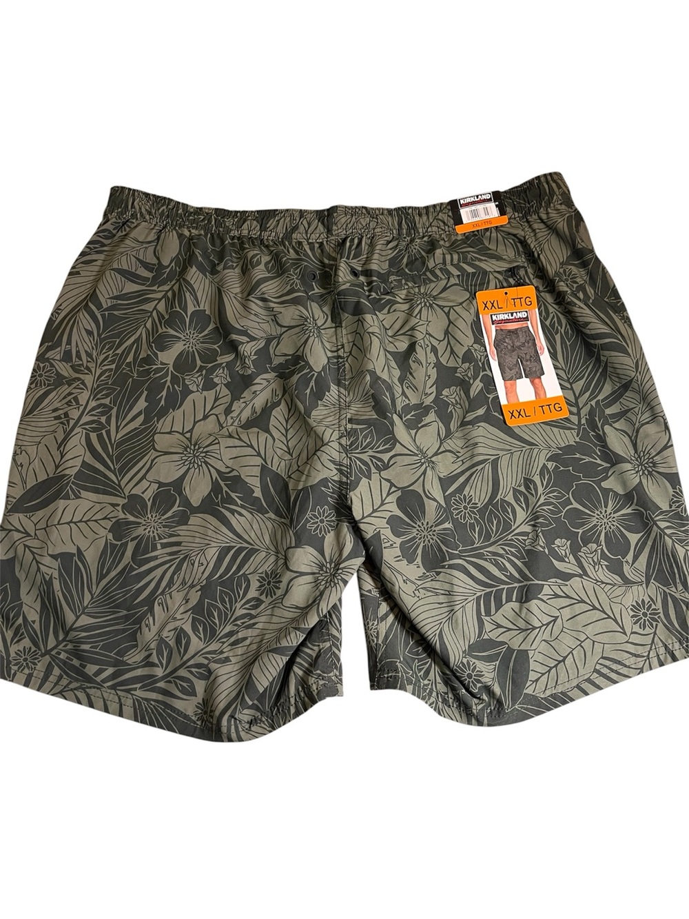 Kirklands Olive Green Tropical Print Swim Shorts. Lined shorts inside
XXL. New
